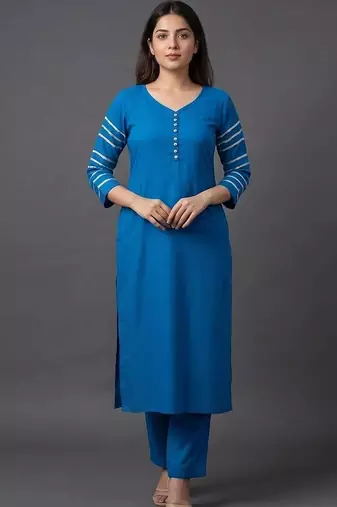 tailored women kurta with trousers with dupatta
