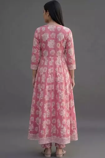 formal women printed kurta with trousers with dupatta