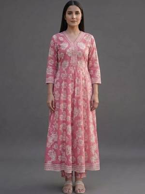 formal women printed kurta with trousers with dupatta 4