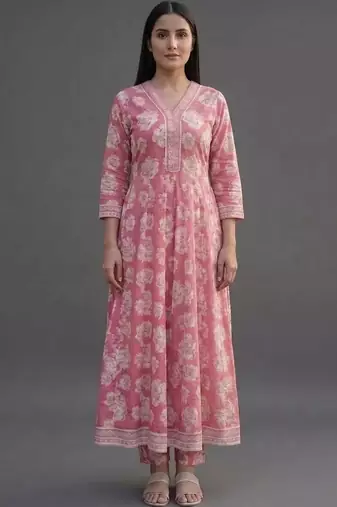 formal women printed kurta with trousers with dupatta