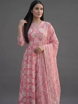 formal women printed kurta with trousers with dupatta 5