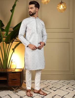 Multi heavy jacquard jacquard work premium designer kurta pajama 4