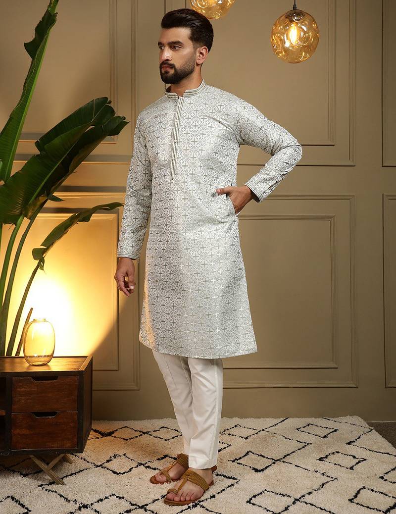 Multi heavy jacquard jacquard work premium designer only kurta