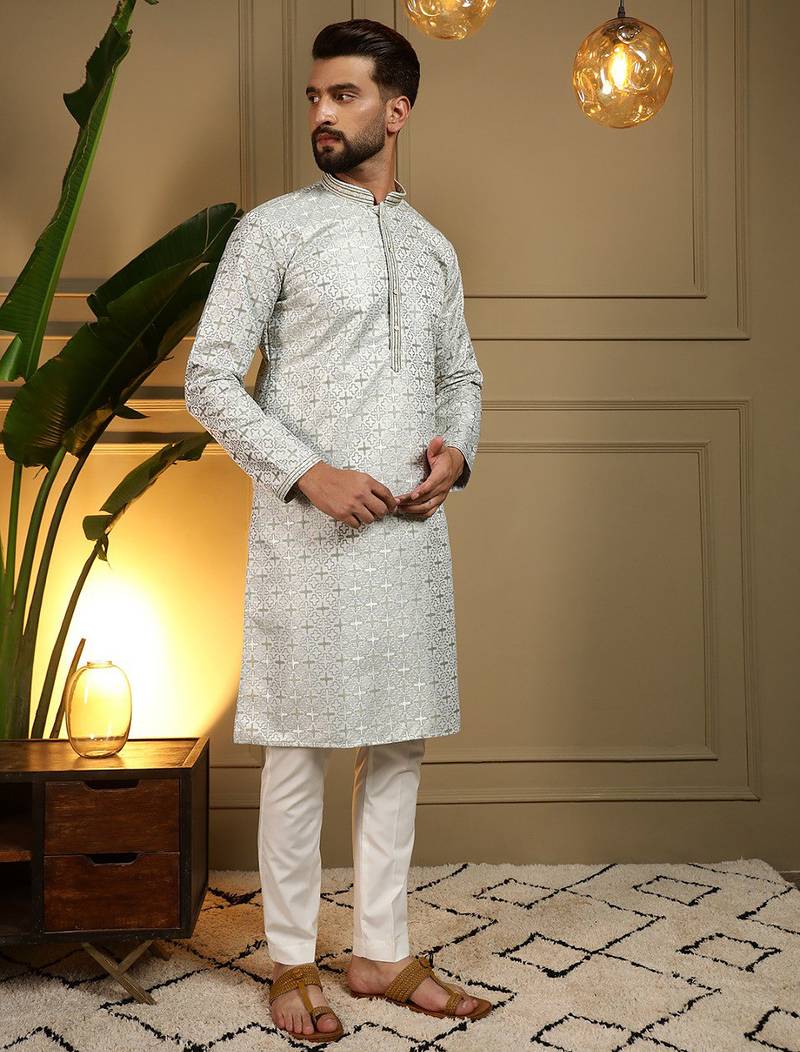 Multi heavy jacquard jacquard work premium designer kurta pajama