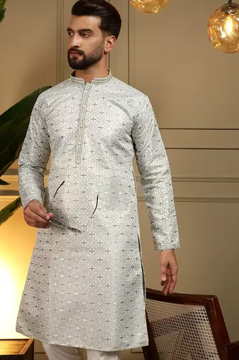 Multi heavy jacquard jacquard work premium designer kurta pajama
