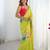 Green floral kutchi embroidery silk blend saree