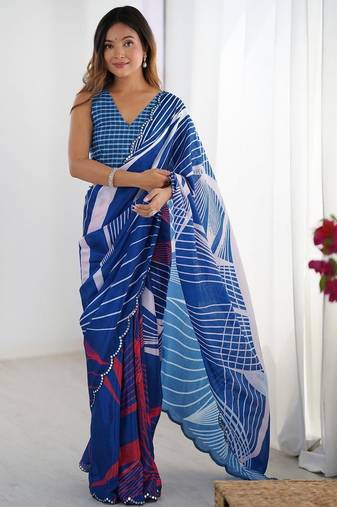 navy_blue embroidered silk blend saree