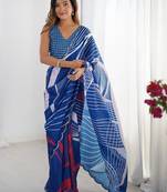 navy_blue embroidered silk blend saree