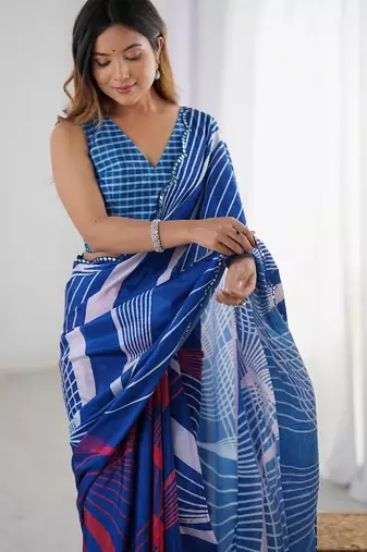 navy_blue embroidered silk blend saree