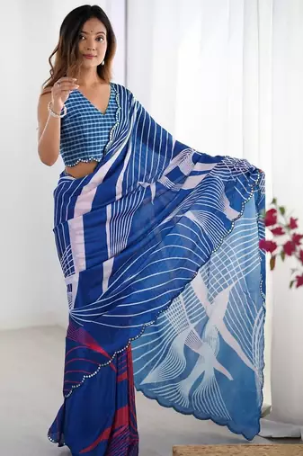 navy_blue embroidered silk blend saree