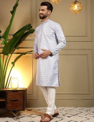 Multi heavy jacquard jacquard work premium designer kurta pajama 3