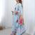 blue tie and dye mirror work silk blend designer saree