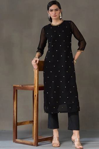 workwear women embroidered kurta with trousers