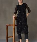 workwear women embroidered kurta with trousers