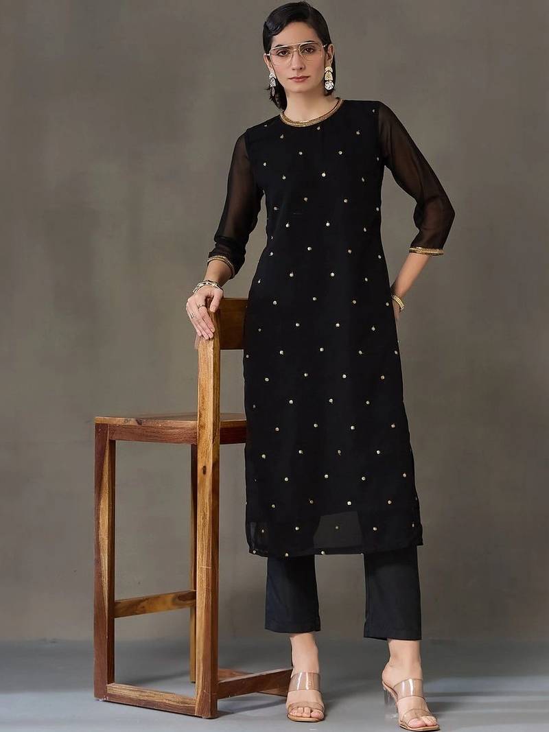 workwear women embroidered kurta with trousers