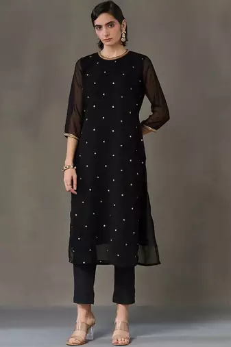 workwear women embroidered kurta with trousers