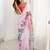 Pink tie and dye mirror work silk blend designer saree