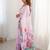 Pink tie and dye mirror work silk blend designer saree