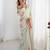 White floral printed kutchi mirror work lace border saree