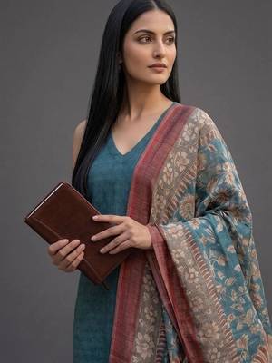 structured women kurta with trousers with dupatta 4