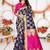 Blue woven design zari art silk banarasi saree