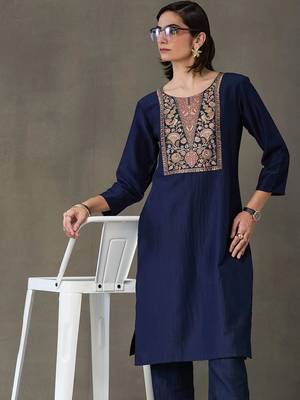 tailored women embroidered kurta with trousers 2