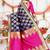 Blue woven design zari art silk banarasi saree