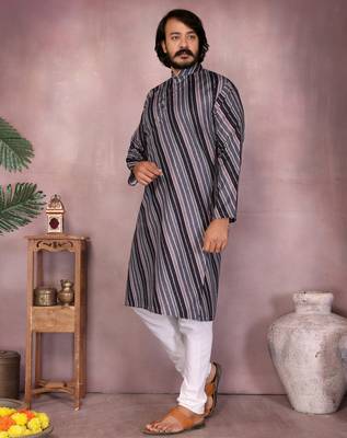 Multi heavy cotton sequence work & printed work premium designer kurta pajama 3