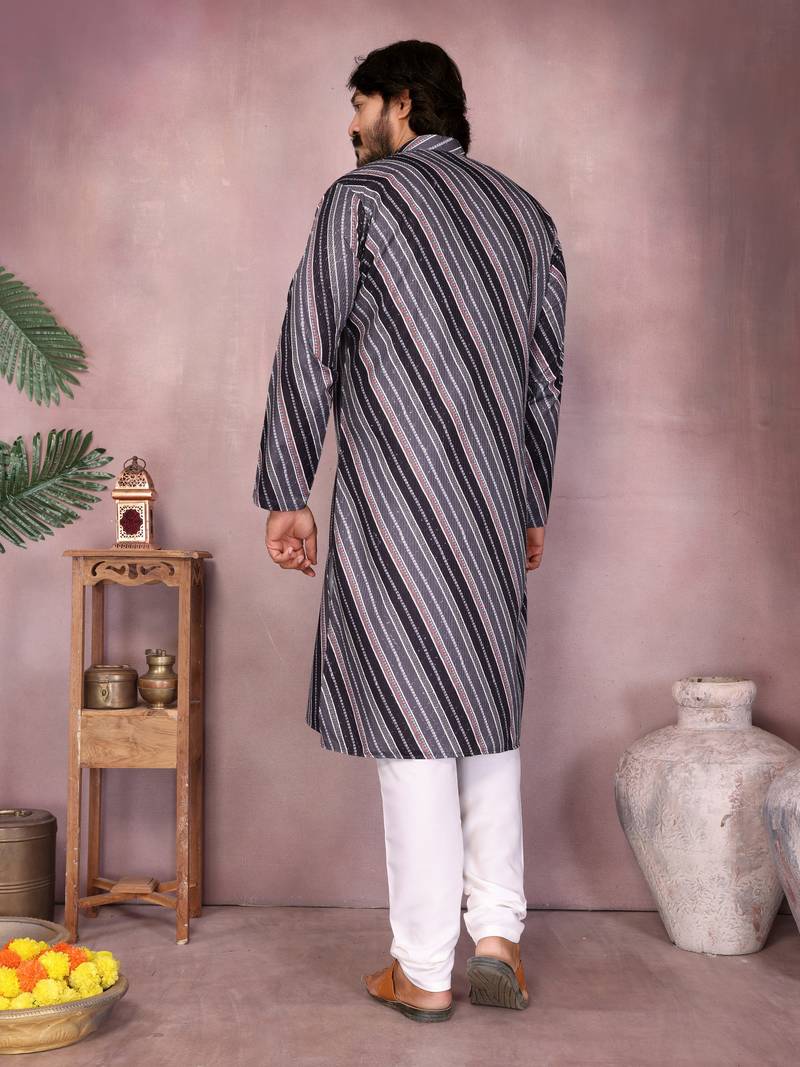 Multi heavy cotton sequence work & printed work premium designer kurta pajama