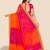 pink bandhani printed & embroidered poly georgette saree