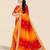 red bandhani printed & embroidered poly georgette saree