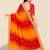 red bandhani printed & embroidered poly georgette saree