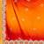 red bandhani printed & embroidered poly georgette saree