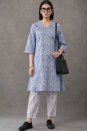 tailored printed cotton kurta sets