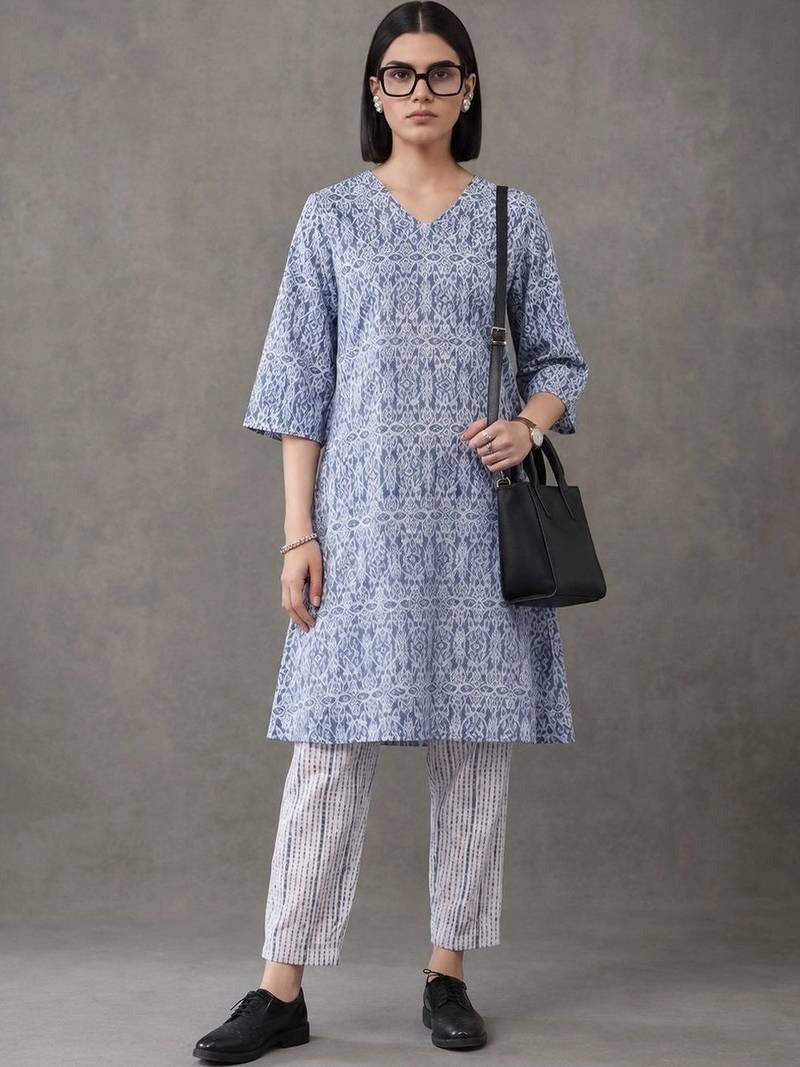 tailored printed cotton kurta sets