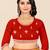 red red & orange printed poly georgette bandhani saree