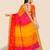 yellow bandhani printed & embroidered poly georgette saree