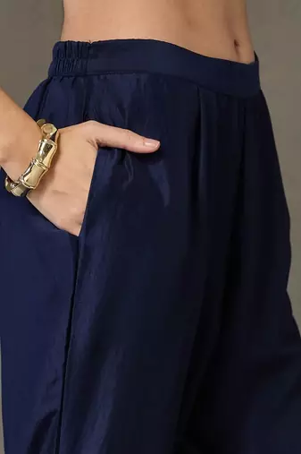 structured women embroidered kurta with trousers