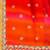 red ethnic motifs printed & embroidered poly georgette bandhani saree