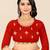 red ethnic motifs printed & embroidered poly georgette bandhani saree