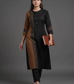 everyday workwear women colourblocked kurta with trousers