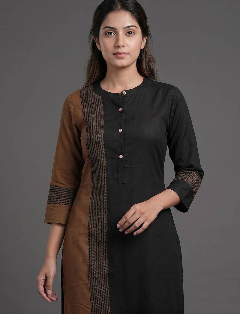 everyday workwear women colourblocked kurta with trousers