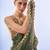 green sequinned organza saree