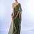green sequinned organza saree