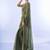 green sequinned organza saree
