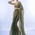 green sequinned organza saree