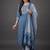 tailored women printed kurta with trousers with dupatta