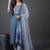 tailored women printed kurta with trousers with dupatta