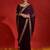 Black embellished sequinned designer saree with blouse piece