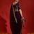 Black embellished sequinned designer saree with blouse piece